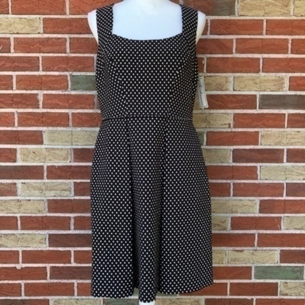 Shoshanna Maxine NWT Brown White Sleeveless Polka Dot Midi Dress 👗